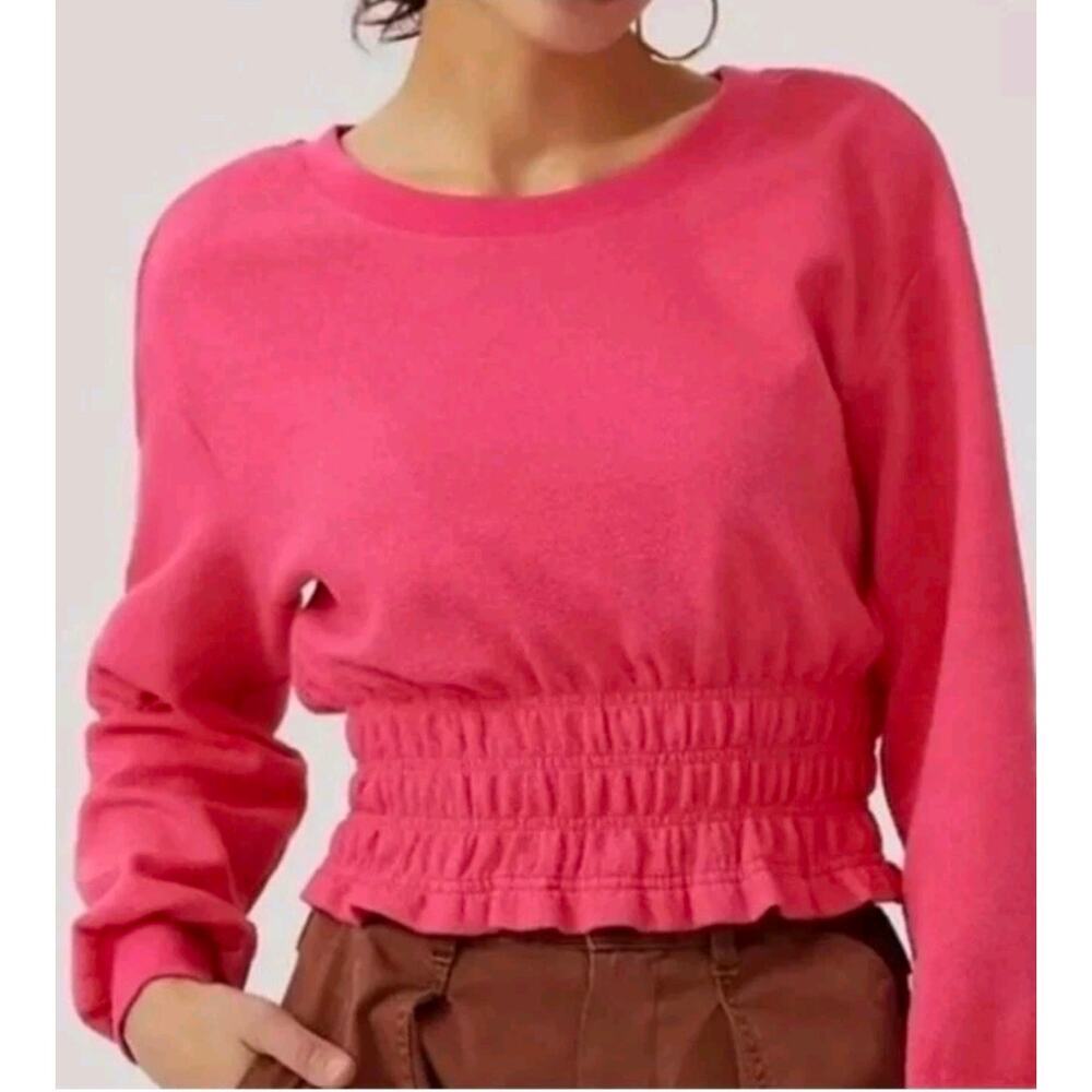 Anthropologie Maeve Smocked Boatneck Long Sleeve Top. Size S.  Retails $90